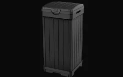 Outdoor Trash Cans|Trash Can Storage Sheds>Keter Baltimore Outdoor Trash Can - Black