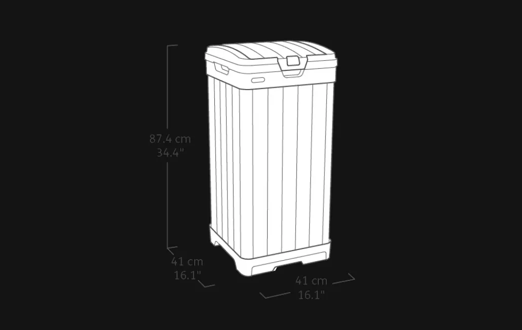 Outdoor Trash Cans|Trash Can Storage Sheds>Keter Baltimore Outdoor Trash Can - Black