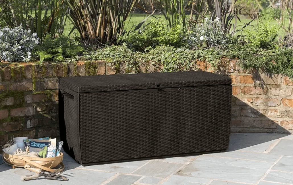 Small Deck Boxes>Keter Capri 80 Gallon Deck Box - Brown
