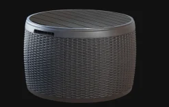 Small Deck Boxes|Outdoor Side Tables>Keter Circa 37 Gallon Deck Box - Graphite