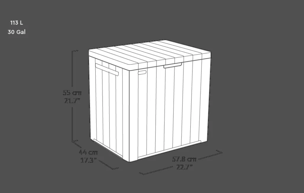 Small Deck Boxes>Keter City Box 30 Gallon Deck Box - Beige