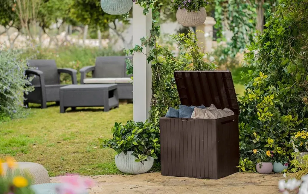 Small Deck Boxes>Keter City Box 30 Gallon Deck Box - Brown