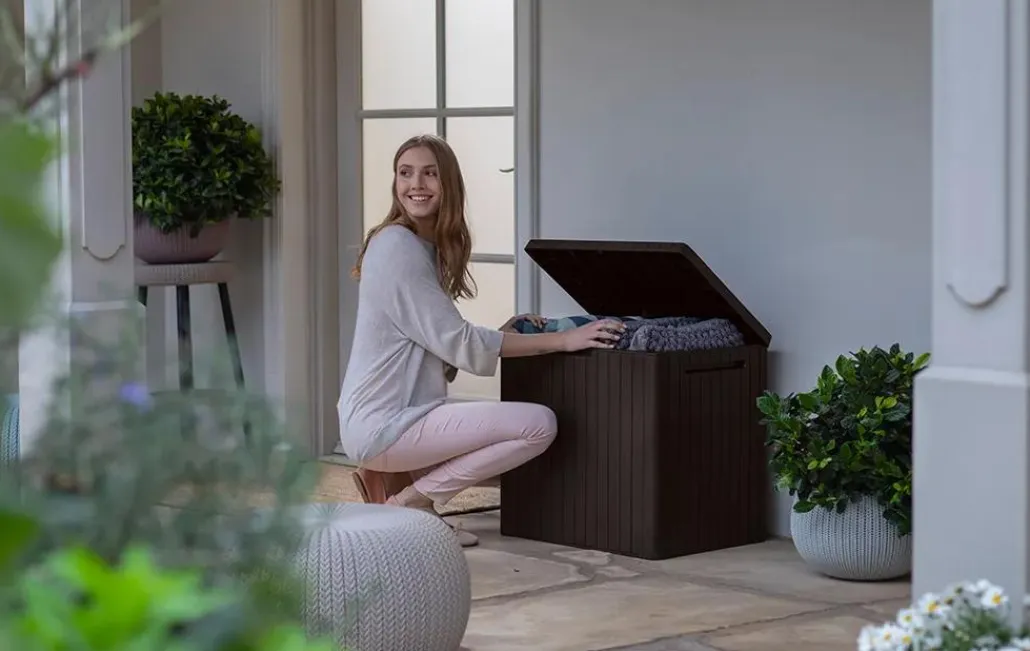 Small Deck Boxes>Keter City Box 30 Gallon Deck Box - Brown