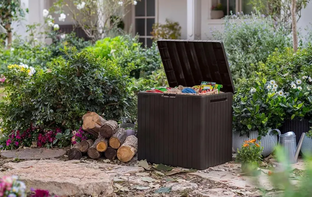 Small Deck Boxes>Keter City Box 30 Gallon Deck Box - Brown