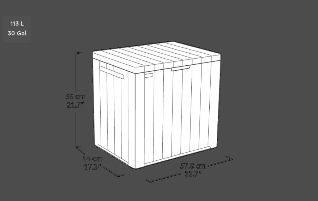 Small Deck Boxes>Keter City Box 30 Gallon Deck Box - Brown