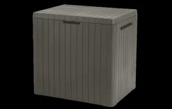 Small Deck Boxes>Keter City Box 30 Gallon Deck Box - Taupe