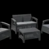 Patio Furniture Sets>Keter Corfu 4-Piece Patio Seating Set - Graphite