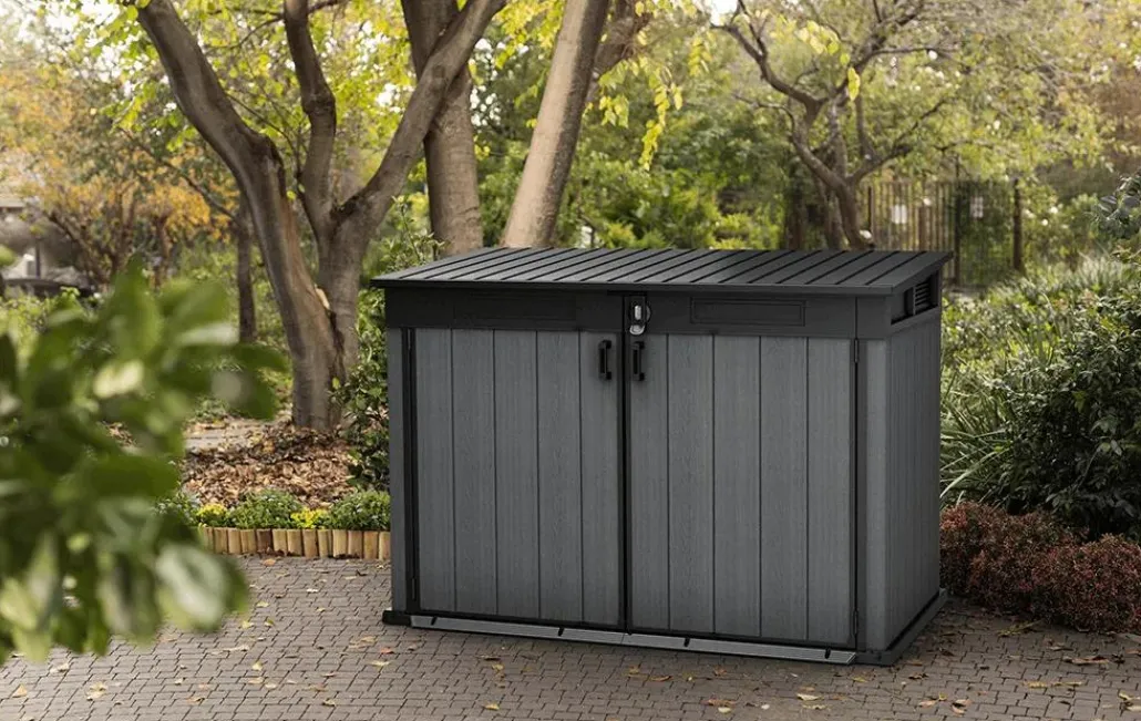 Small Sheds|Trash Can Storage Sheds>Keter Cortina Mega Storage Shed - Graphite