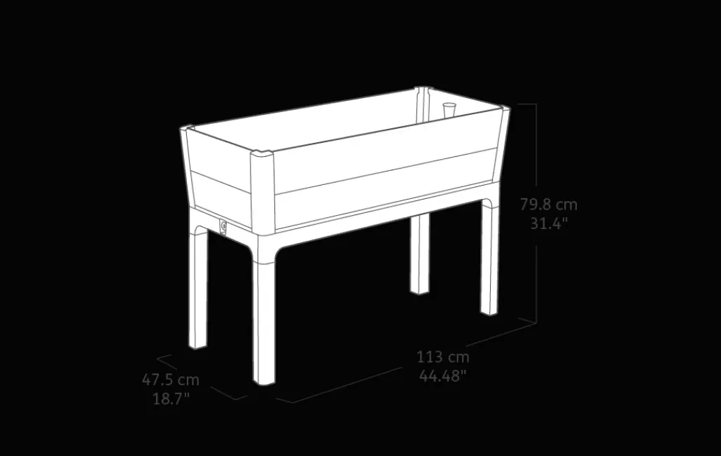 Garden Beds>Keter Darwin 29 Gallon Elevated Garden Bed - Graphite