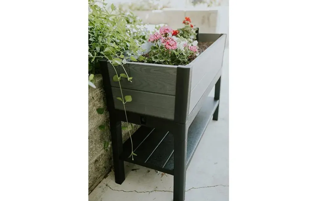 Garden Beds>Keter Darwin 29 Gallon Elevated Garden Bed - Graphite