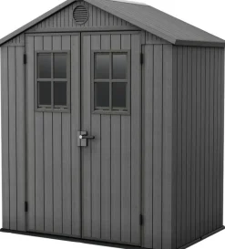 Small Sheds>Keter Darwin 6x4 Storage Shed with Windows - Graphite