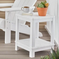 Outdoor Side Tables>Keter Deluxe Adirondack Side Table - White