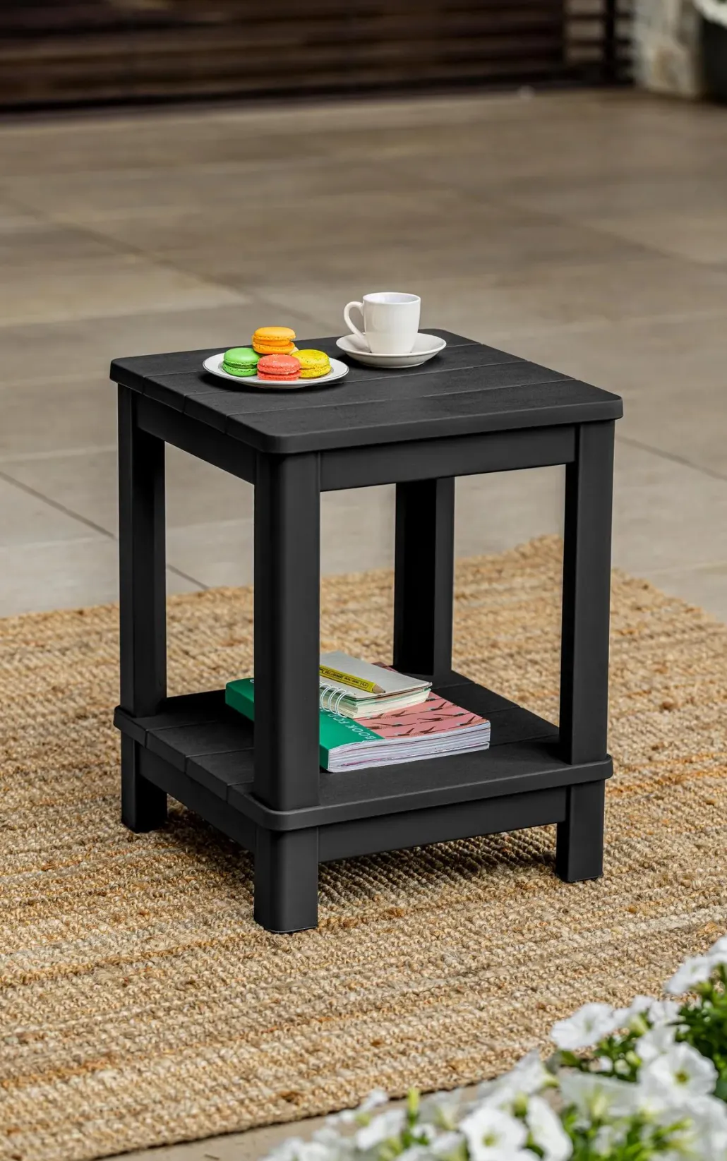 Outdoor Side Tables>Keter Deluxe Adirondack Side Table - Black
