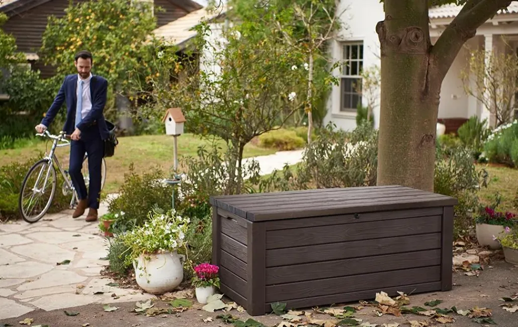 Large Deck Boxes>Keter Eastwood 150 Gallon Deck Box - Brown