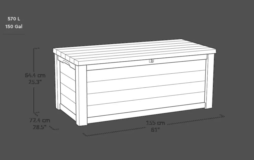 Large Deck Boxes>Keter Eastwood 150 Gallon Deck Box - Brown