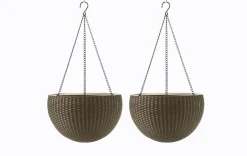 Planters>Keter Hanging Planter Set of 2 - Brown