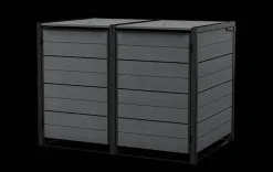Trash Can Storage Sheds|Horizontal Sheds>Keter Hide Away Trash Can Storage Shed - Graphite