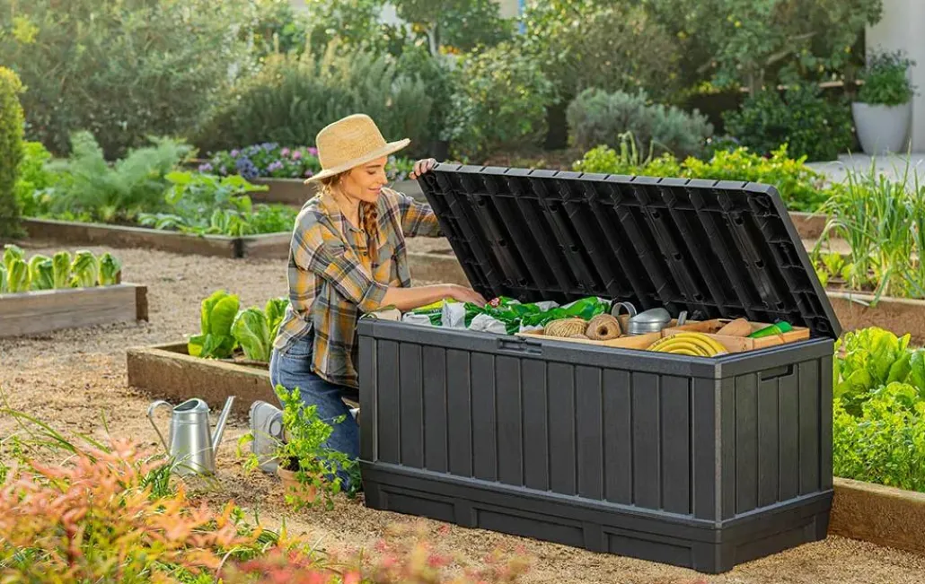 Small Deck Boxes>Keter Kentwood 92 Gallon Deck Box - Graphite