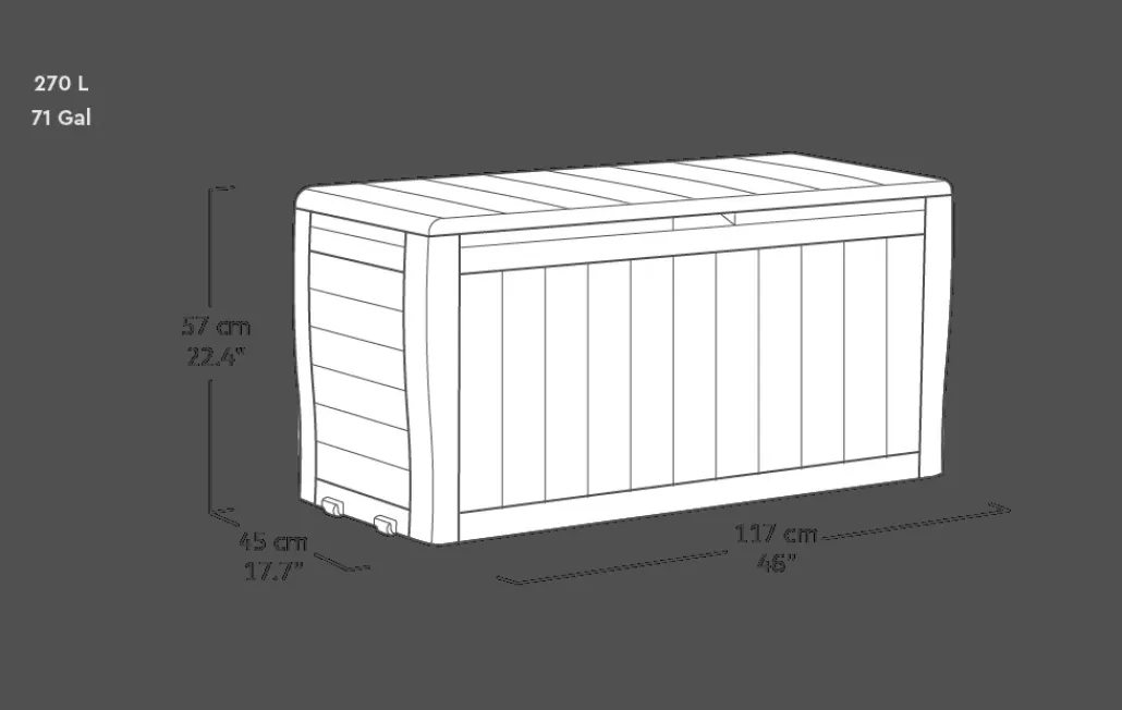 Small Deck Boxes>Keter Marvel 71 Gallon Deck Box - Brown