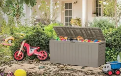 Small Deck Boxes>Keter Marvel 71 Gallon Deck Box - Beige