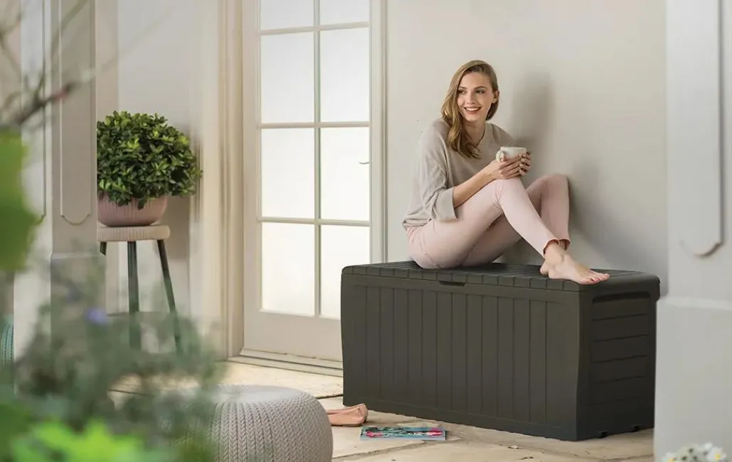 Small Deck Boxes>Keter Marvel 71 Gallon Deck Box - Taupe