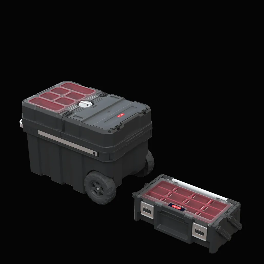 Tool Storage>Keter Masterloader Rolling Tool Box with Cantilever Organizer - Black