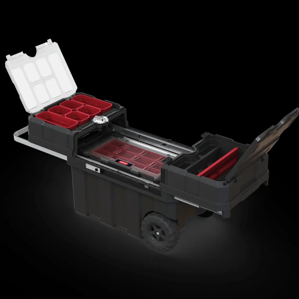 Tool Storage>Keter Masterloader Rolling Tool Box with Cantilever Organizer - Black