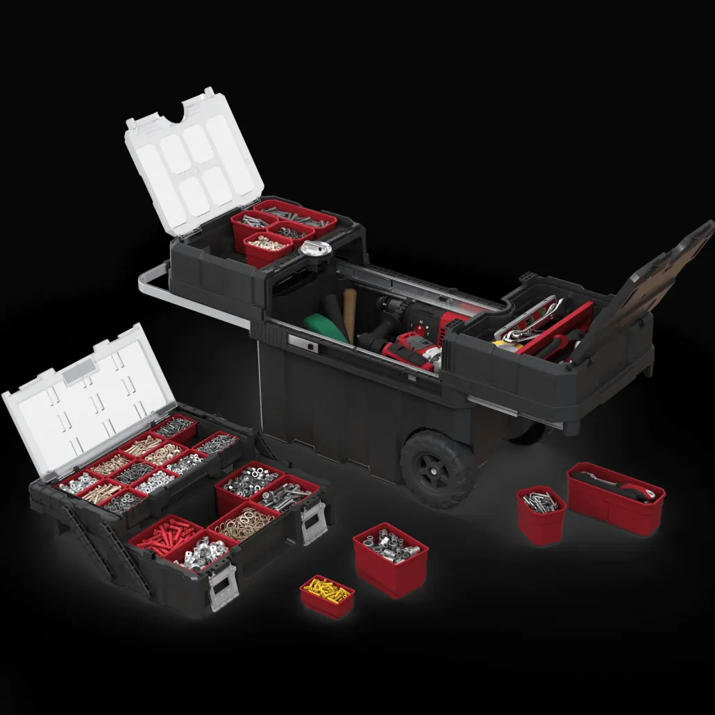 Tool Storage>Keter Masterloader Rolling Tool Box with Cantilever Organizer - Black