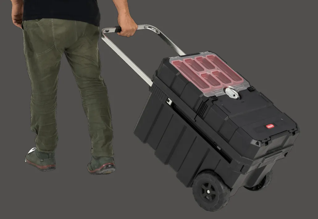 Tool Storage>Keter Masterloader Rolling Tool Box with Cantilever Organizer - Black