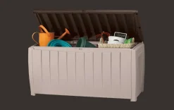 Small Deck Boxes>Keter Novel 90 Gallon Deck Box - Brown