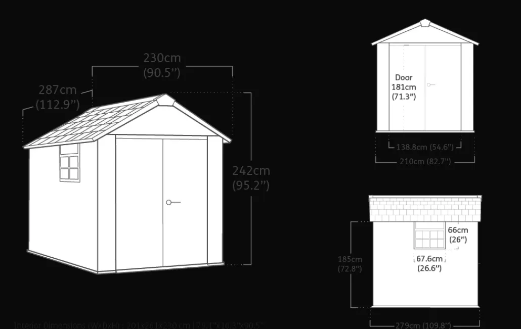 Medium Sheds>Keter Oakland 7.5x9 Storage Shed - Grey