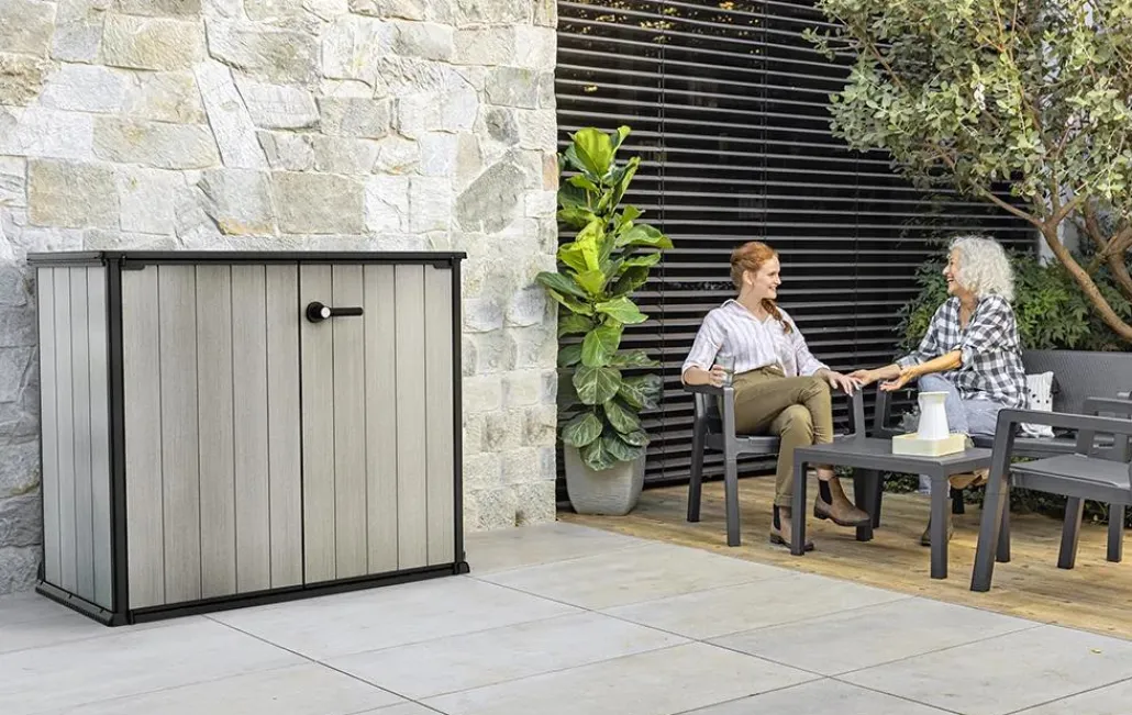 Storage Cabinets & Shelving Units|Horizontal Sheds>Keter Patio Store Storage Shed - Grey