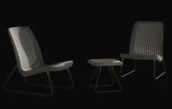 Patio Furniture Sets>Keter Rio 3-Piece Patio Seating Set - Graphite