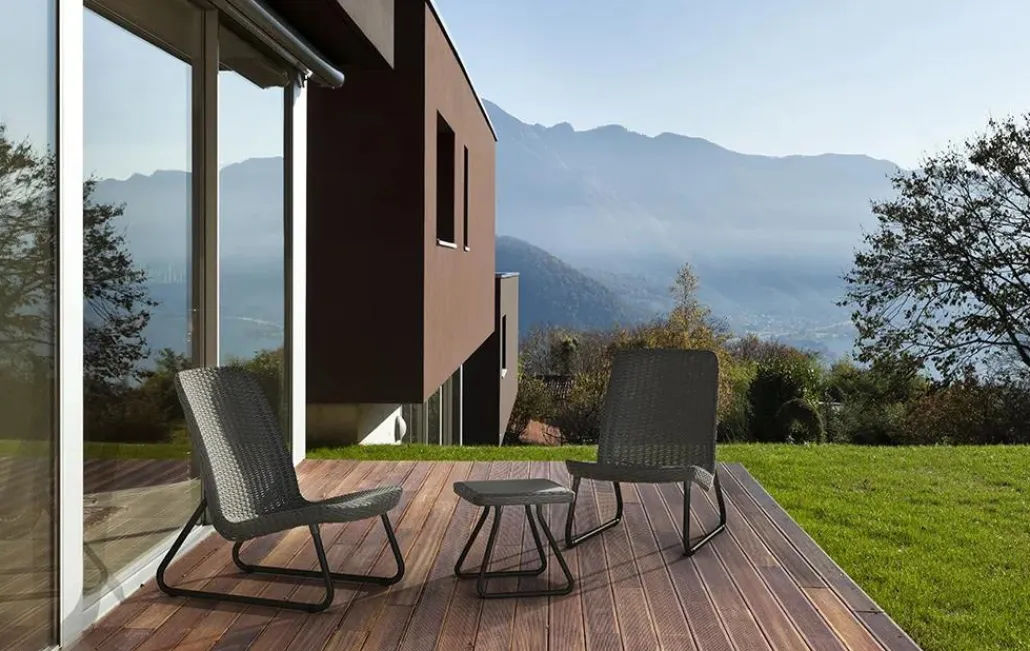 Patio Furniture Sets>Keter Rio 3-Piece Patio Seating Set - Graphite