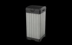 Trash Can Storage Sheds|Outdoor Trash Cans>Keter Rockford Outdoor Trash Can - Grey