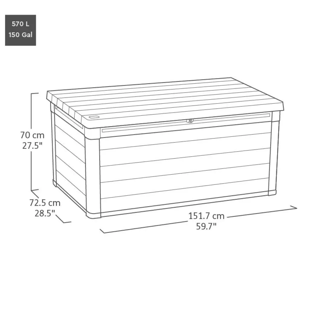 Large Deck Boxes>Keter Signature 150 Gallon Deck Box - Rosewood Brown