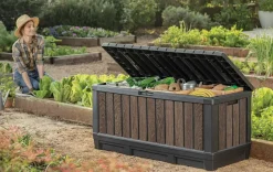 Small Deck Boxes>Keter Signature 92 Gallon Deck Box - Walnut Brown