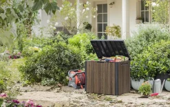 Small Deck Boxes>Keter Signature 30 Gallon Deck Box - Walnut Brown