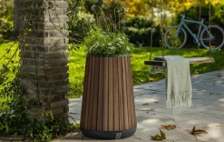 Planters>Keter Signature Conical Tall Planter - Rosewood Brown
