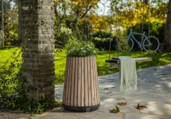 Planters>Keter Signature Conical Tall Planter - Pine Brown