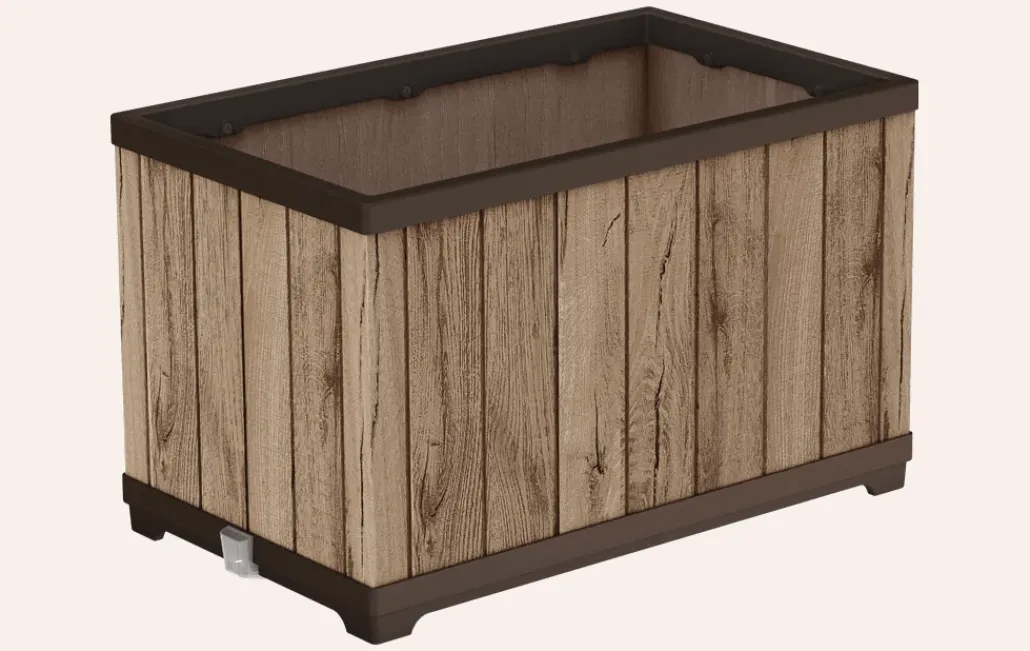 Planters>Keter Signature Rectangular Planter - Pine Brown