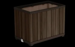 Planters>Keter Signature Rectangular Tall Planter - Rosewood Brown