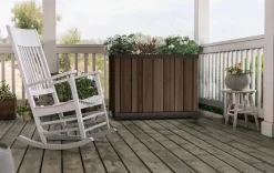 Planters>Keter Signature Rectangular Tall Planter - Rosewood Brown