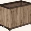 Planters>Keter Signature Rectangular Tall Planter - Pine Brown