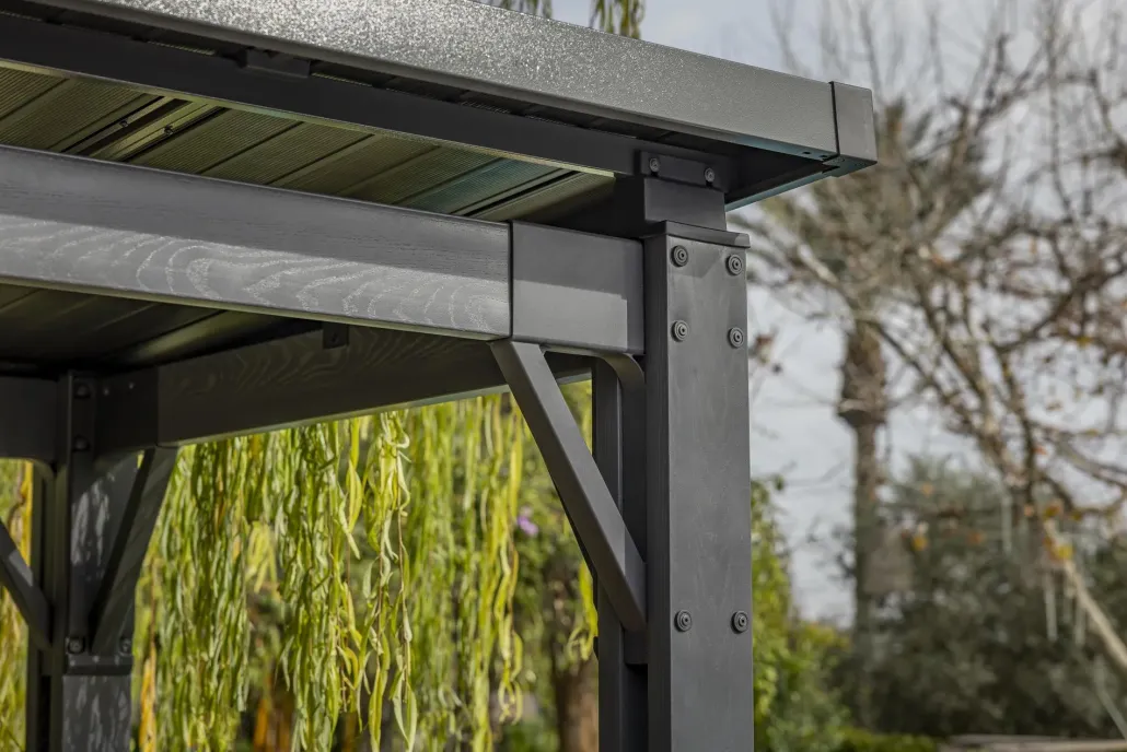 Gazebos>Keter Signature 8x6.5 Grill Gazebo - Rosewood Brown