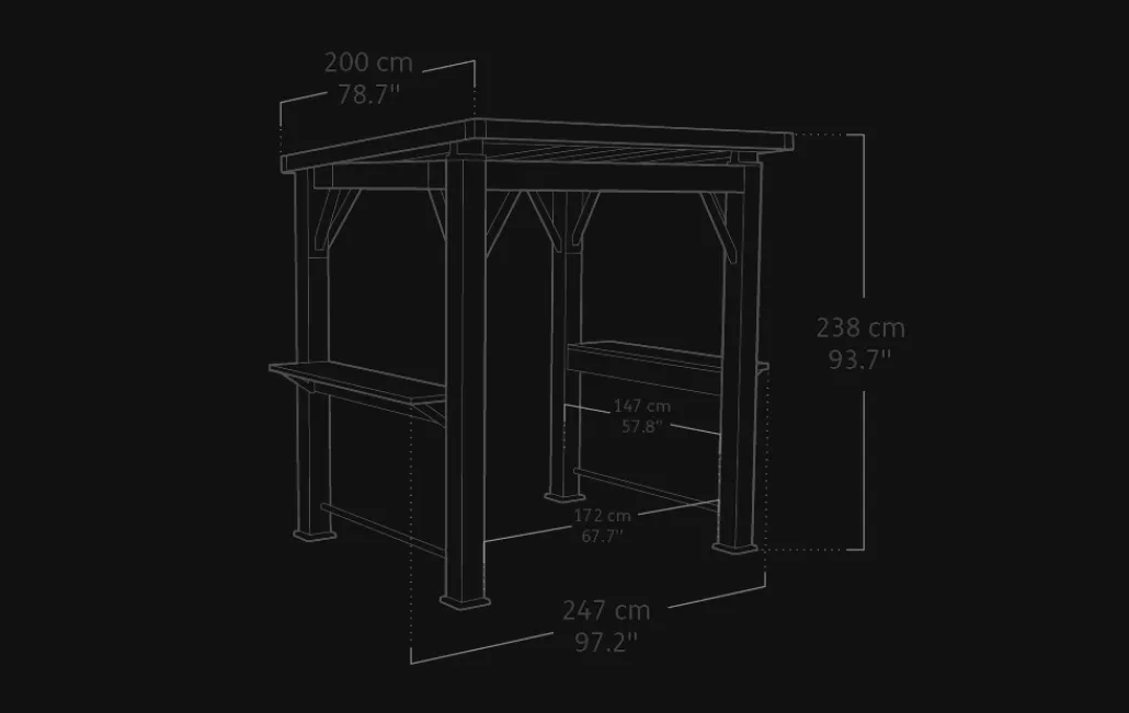 Gazebos>Keter Signature 8x6.5 Grill Gazebo - Rosewood Brown