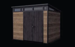 Medium Sheds>Keter Signature 9x7 Storage Shed - Walnut Brown