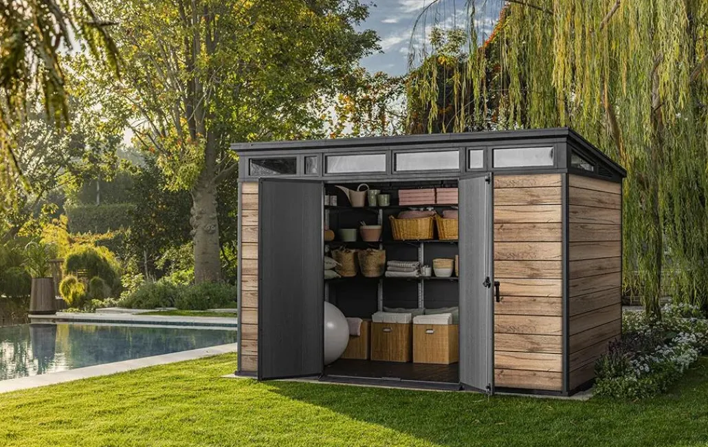 Large Sheds>Keter Signature 11x7 Storage Shed - Pine Brown