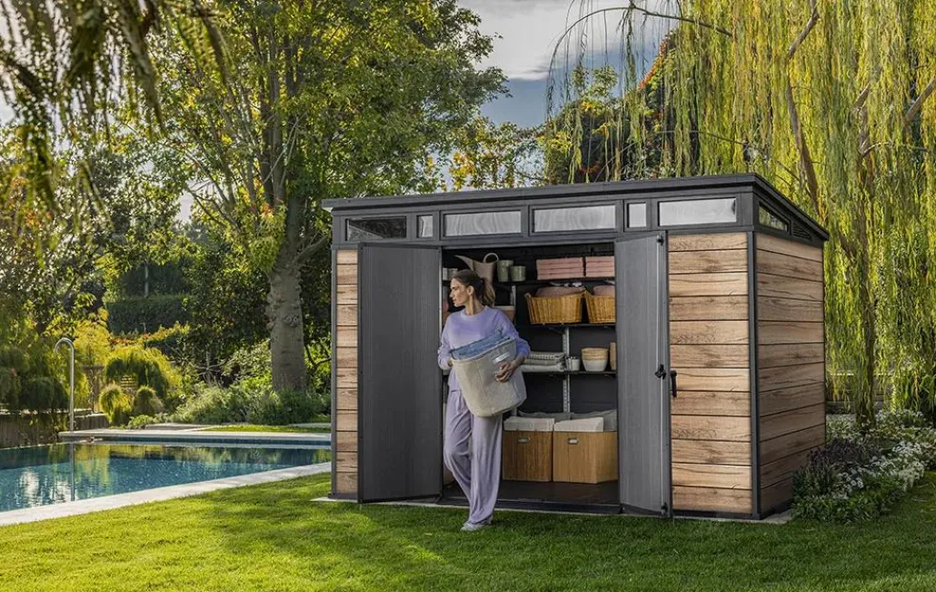 Large Sheds>Keter Signature 11x7 Storage Shed - Pine Brown