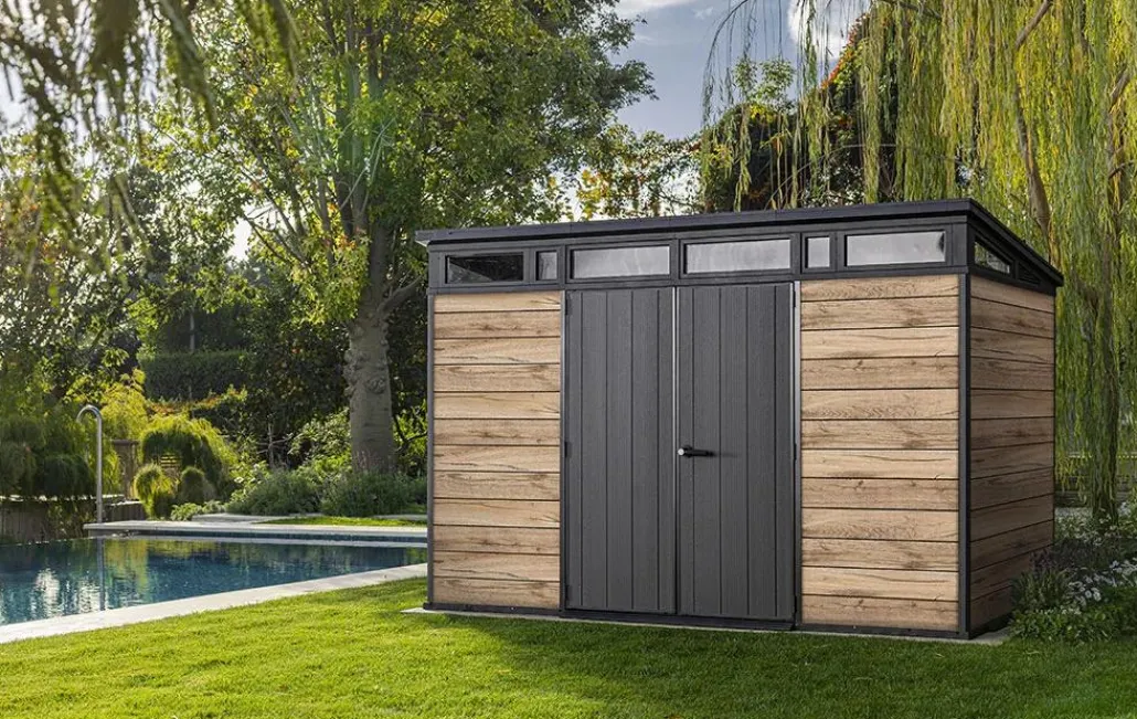 Large Sheds>Keter Signature 11x7 Storage Shed - Pine Brown